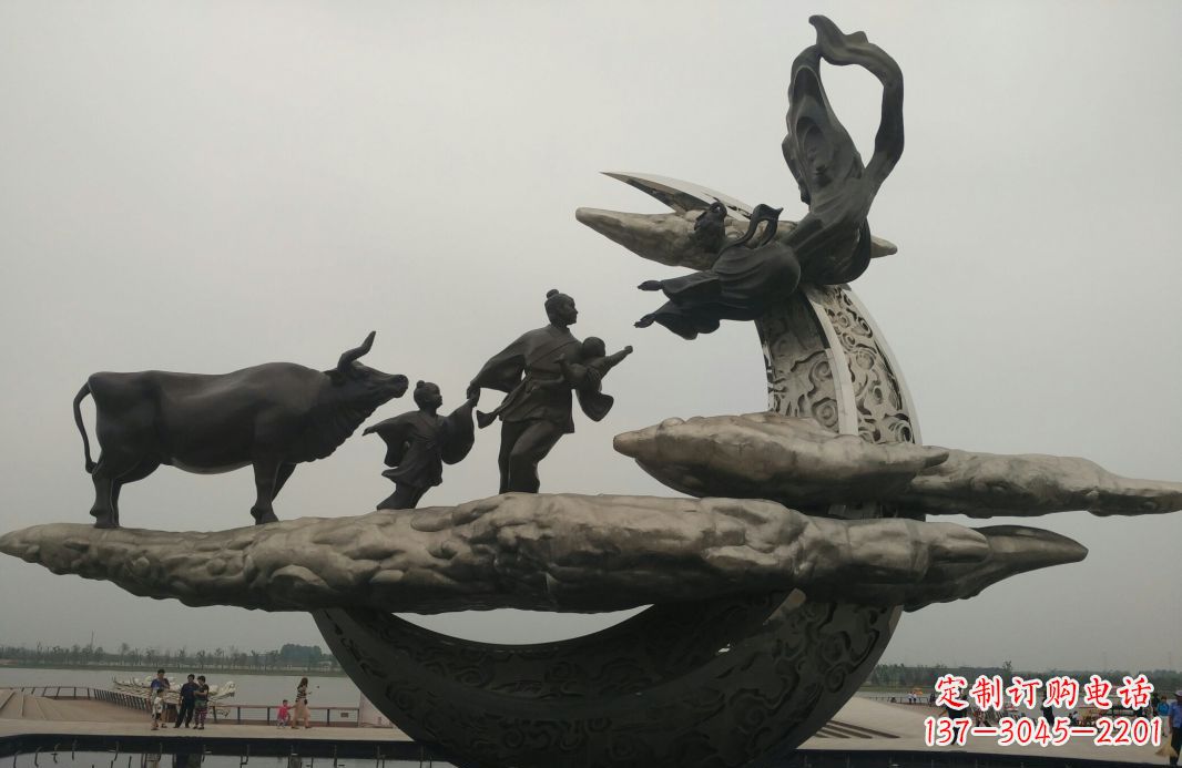 江西古典传说景观雕塑牛郎织女