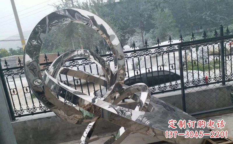 江西公园拼接圆环景观不锈钢雕塑