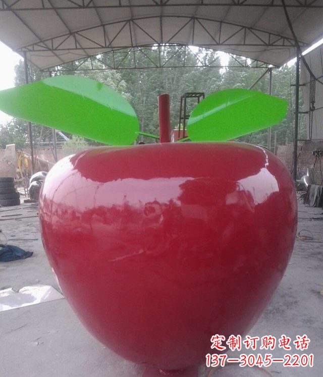 江西黑凤凰不锈钢苹果景观雕塑