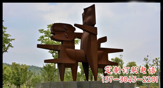 江西不锈钢人骑老虎雕塑
