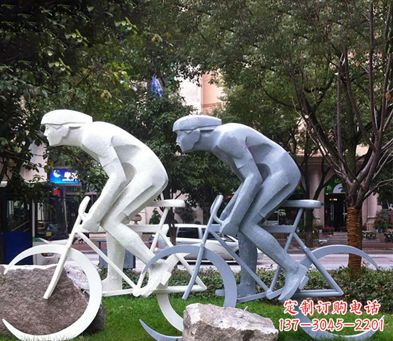 江西装饰型不锈钢骑自行车雕塑