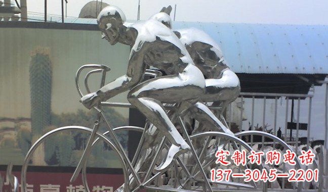 江西不锈钢骑行自行车雕塑