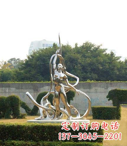 江西跳丝带魅力少女铜雕
