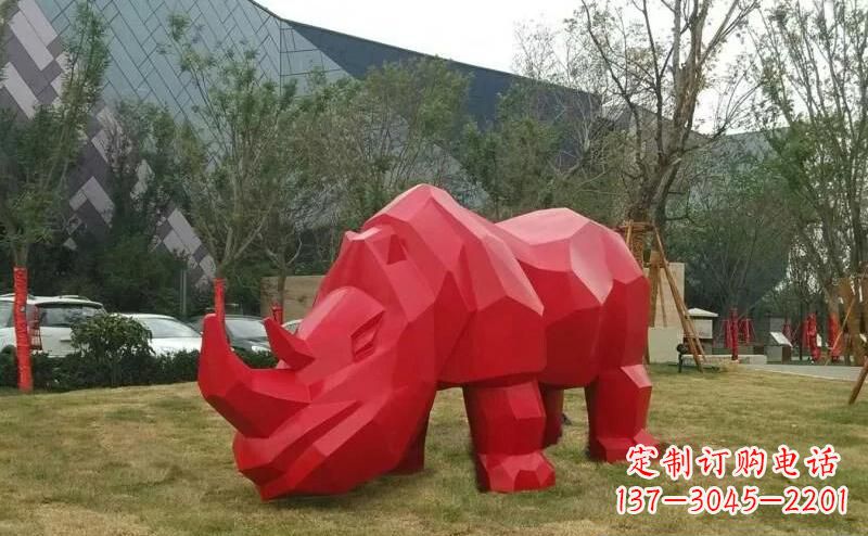 江西摩洛哥高端不锈钢犀牛雕塑