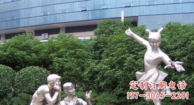 江西优质不锈钢学生人物雕塑