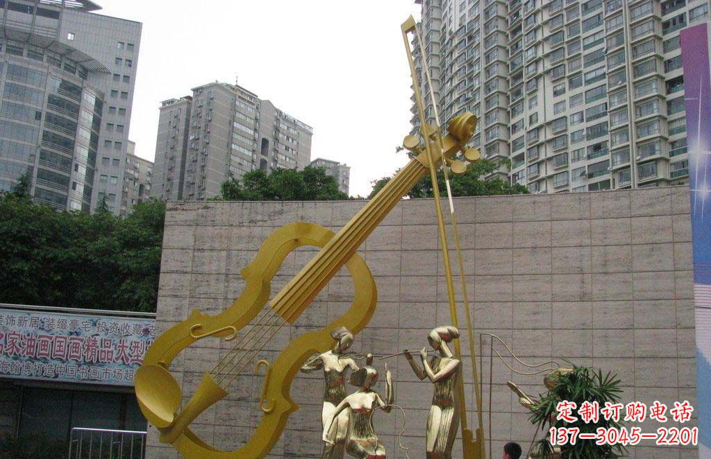 江西不锈钢演奏大提琴雕塑