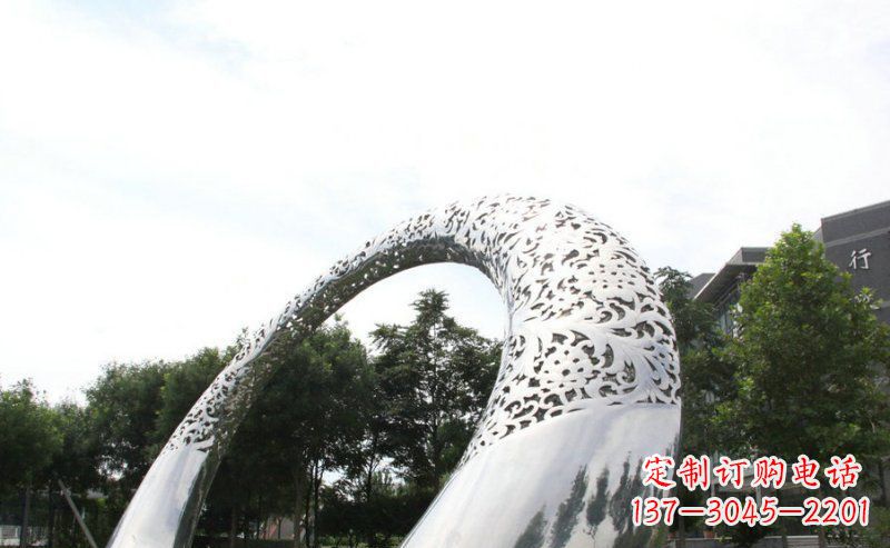 江西优雅定制不锈钢圆形拱门雕塑