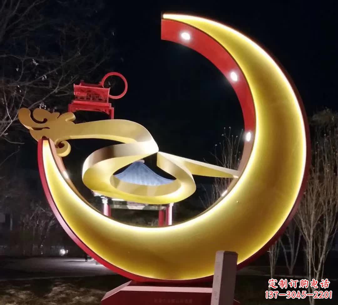 江西精致不锈钢月亮雕塑