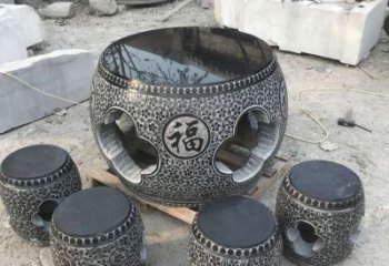 江西特大型福字桌凳石雕