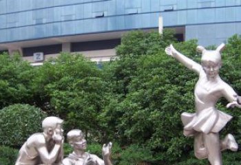 江西优质不锈钢学生人物雕塑