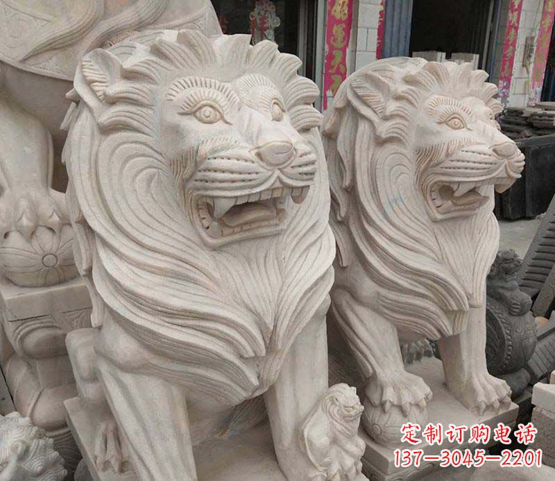 江西公园踩球西洋狮动物石雕