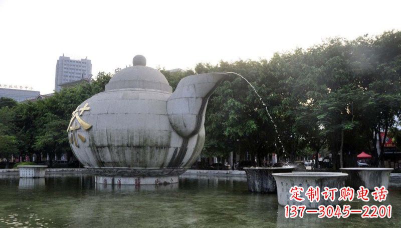 江西精致雕塑茶壶石雕
