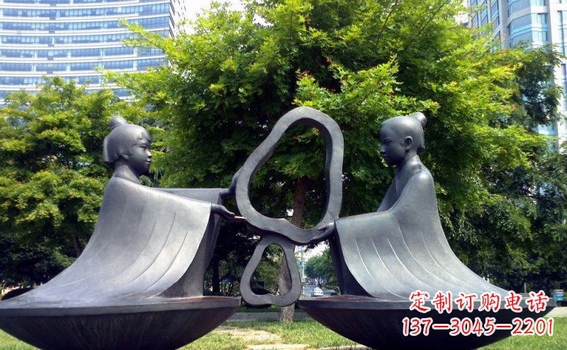 江西特色铜雕-孔融让梨雕塑