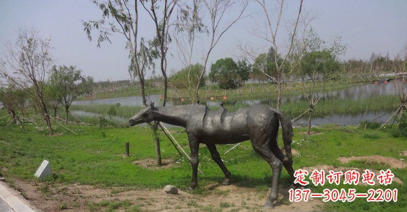 江西公园抽象马景观铜雕