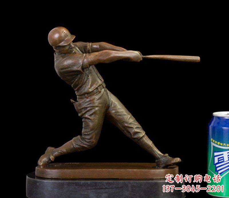 江西风采动人的人物铜雕棒球雕塑