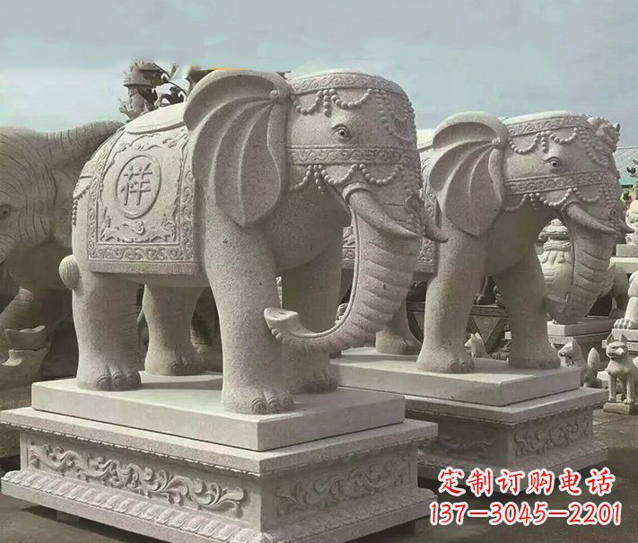 江西精美大象大理石雕塑
