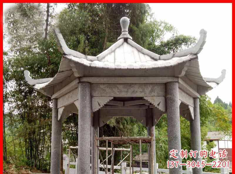 江西复古公园石凉亭雕塑