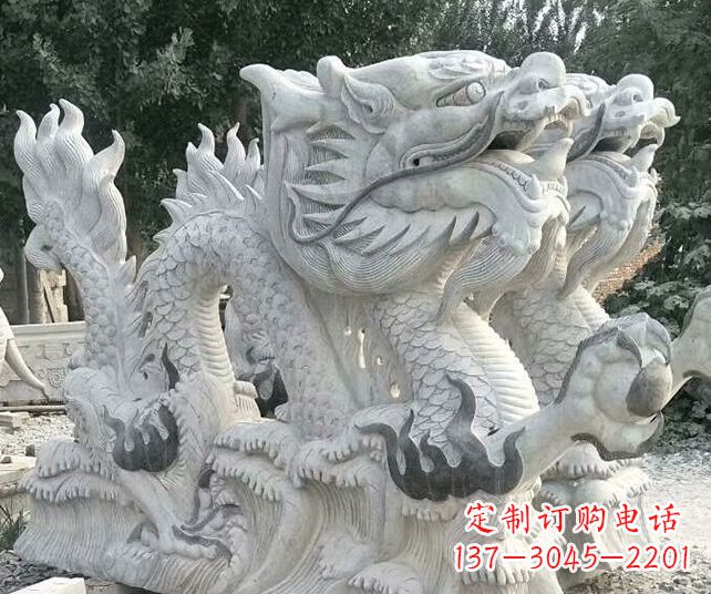 江西优雅古典大理石生肖龙雕塑