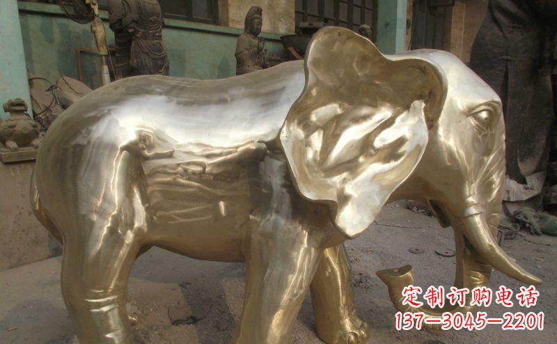 江西公园大象动物铜雕_2