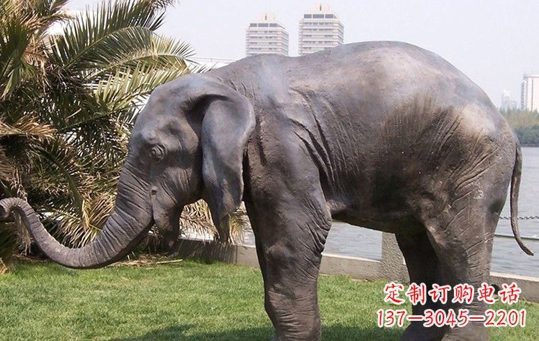 江西公园大象铜雕塑