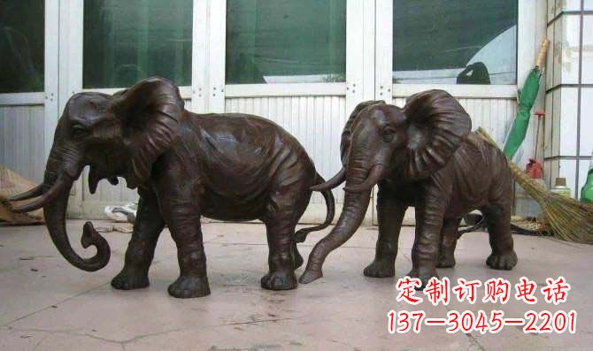 江西传统文化雕塑雕刻大象招财神像