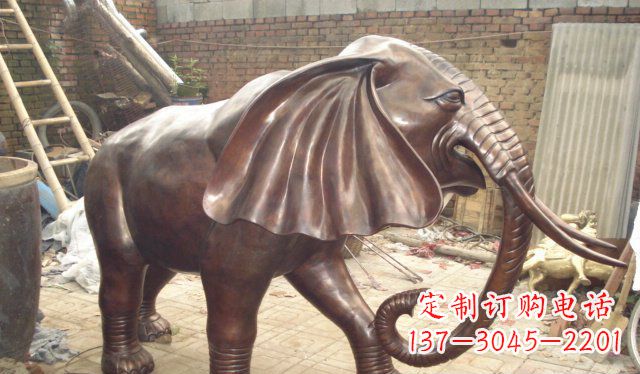 江西精美细腻的铸铜大象雕塑