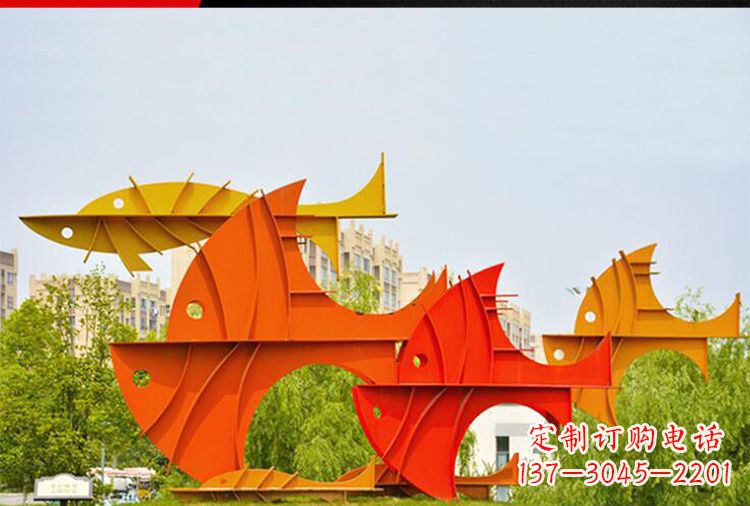 江西大型不锈钢鲤鱼雕塑