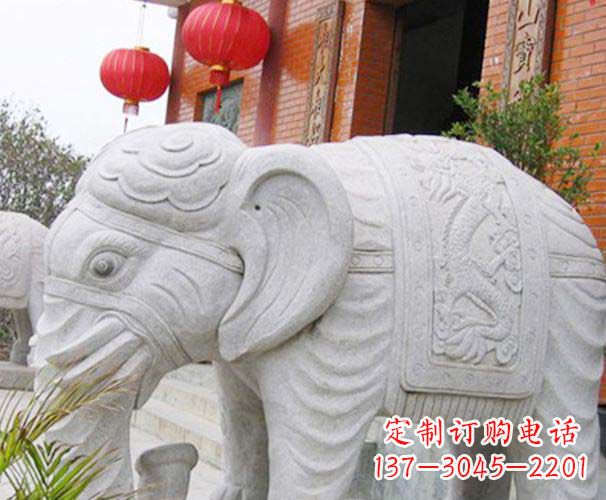 江西公园动物大理石大象石雕
