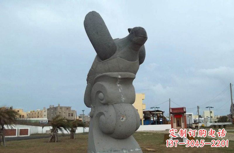 江西公园动物海龟石雕