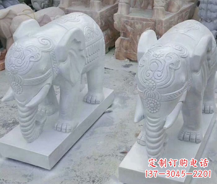 江西高雅雕塑招财石雕大象
