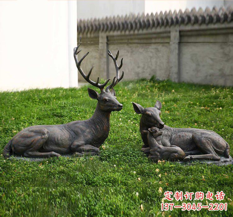 江西精美梅花鹿铜雕