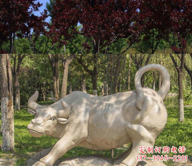 江西公园动物牛石雕