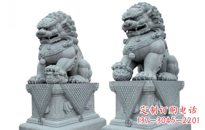 江西公园动物青石狮子石雕