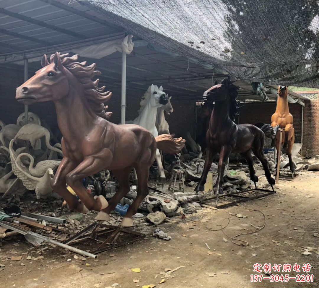 江西公园动物铜马雕塑