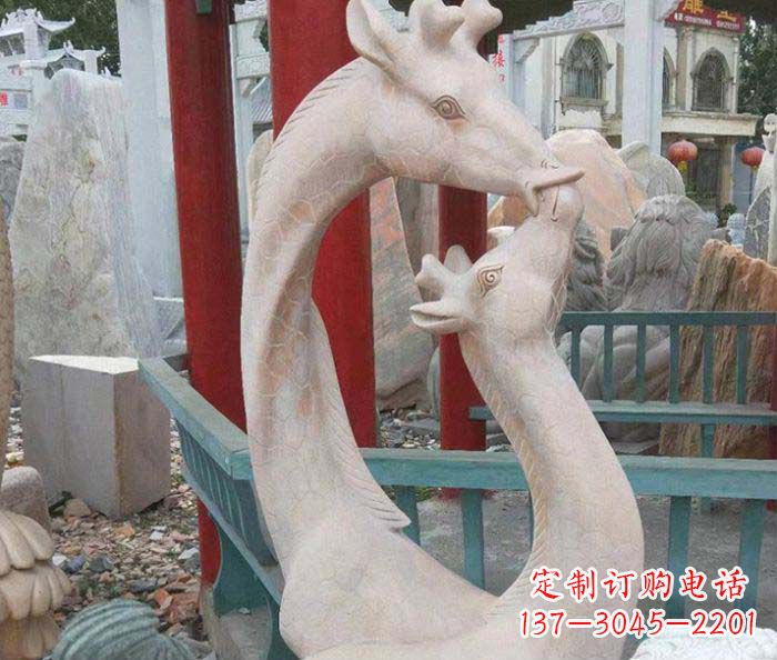 江西中领雕塑-母子鹿动物石雕