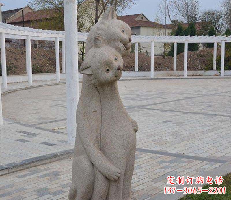江西精美小猫石雕,让您的公园更加美丽
