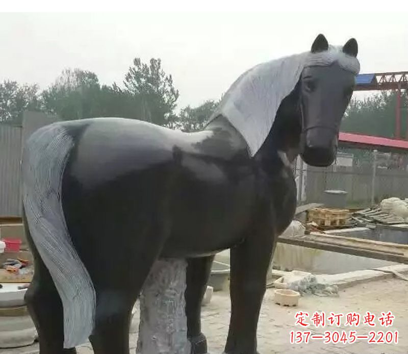 江西公园动物小马石雕