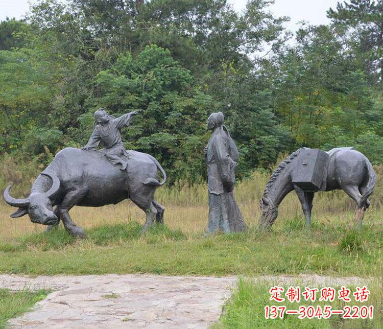 江西公园杜牧人物小品铜雕