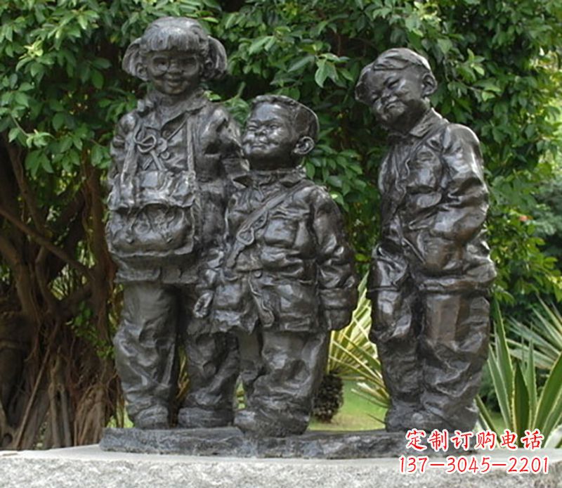 江西公园儿童人物铜雕