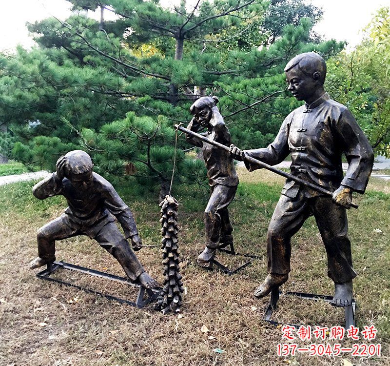 江西优雅精致的儿童铜雕