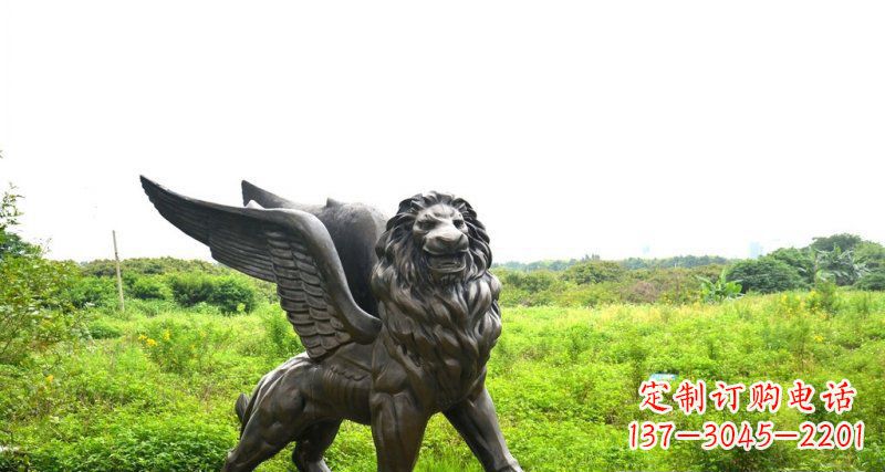 江西公园飞狮动物铜雕