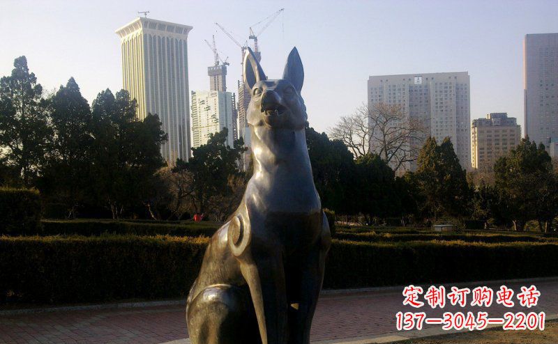 江西公园狗动物铜雕