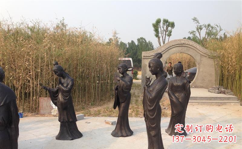 江西公园古代女人人物铜雕