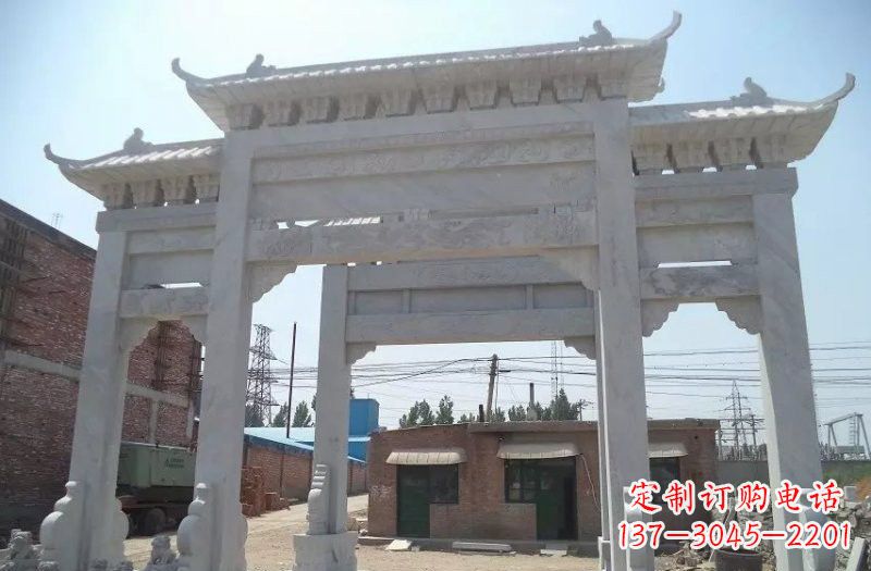 江西牌坊石雕 – 三门牌坊石雕,极具风格的艺术品