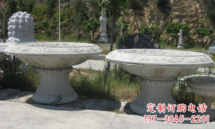 江西美轮美奂的大理石花盆雕塑