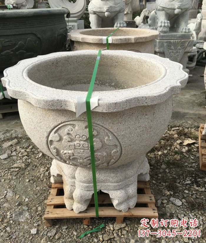 江西公园景观大理石水缸石雕