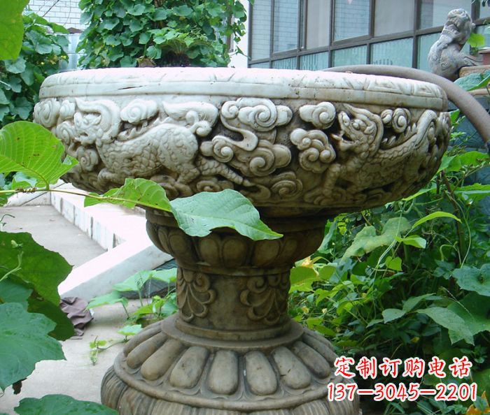 江西公园景观仿古花盆石雕