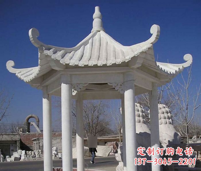 江西汉白玉凉亭石雕