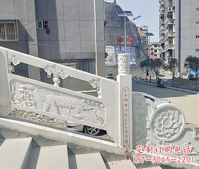 江西公园景观汉白玉石雕栏板 (5)