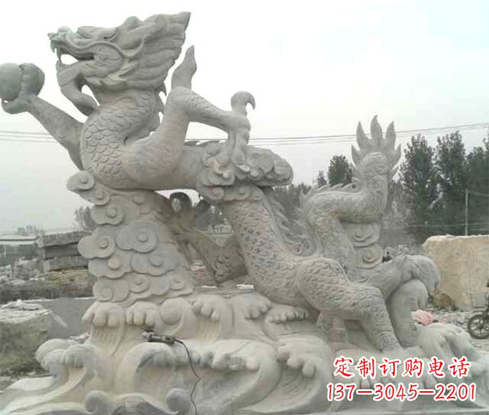 江西精美青龙出水石雕